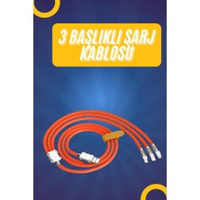 Tgzm 120W Silikon Metal Uçlu LED Işıklı 3 In1 Şarj Kablosu 1.2m - TG0012-2REIA9