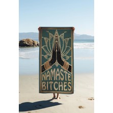 Dolce Mariee Dijital Baskı Plaj Deniz Havlusu Namaste Desenli Peştamal HVL0143