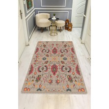 Dolce Mariee Parlak Kadife Kumaş Vıntage Dijital Baskı Dot Kaymaz Tabanlı Halı H0822