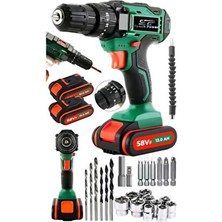 Spech Power Usa Darbeli 58 Vf 12 Ah Bakır Sargılı Motor Çelik Şanzıman Şarjlı Matkap Vidalama Çift Akü