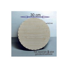 Asude Hediyelik Ahşap Krem 30 cm 5 Ad Bambu Tepsi Örgü Plakası Supla Delikli Altlık Tığ Taban Işi Sepet Tabanı