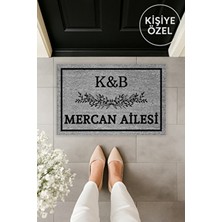 Dormot Kişiye Özel Tasarım Paspas 70X45CM Gri Kauçuk Malzeme ile Klasik Desen Ev Kullanımı