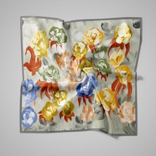 Piramit Naturel Eşarp | Renkli Tomurcuklar