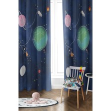 Dolce Mariee Parlak Saten Mikro Kumaş Çift Kanat Çocuk Odası Fon Perde Takımı PRD0038