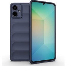 Techaks Galaxy A07 Kılıf Esnek Tpu Oyuklu Arka Yüzey Tasarımlı Zore Etnik Silikon Kapak - Lacivert