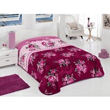 Sarar Tek Kişilik Polyester Battaniye-Çantalı 155 x 220 cm Çiçek Temalı 1.8 Kg Yumuşak Doku