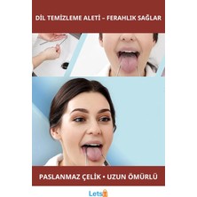 Letsii Paslanmaz Metal Dil Temizleme Aleti Hijyenik Ağız Bakımı