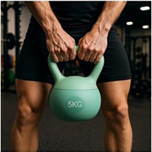 CKSpor 5 kg Soft Kettlebell – Yumuşak Tabanlı Metal Kumlu, Ses Yapmaz Darbeye Dayanıklı Çift El Ağırlık