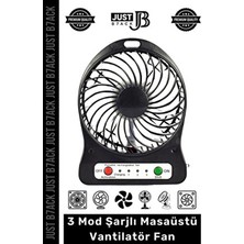 Fantazer #masafanı 3 Mod Şarjlı Aydınlatmalı Sessiz Mini Pervaneli Soğutucu Küçük Masaüstü Vantilatör Fan