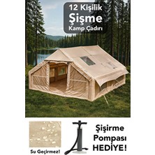 Meleni Home 12 Kişilik Şişme Kamp Çadırı - 4 Mevsim Su Geçirmez Pencereli Kamp Çadırı 300X400 cm