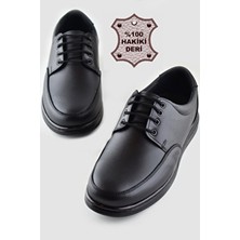 Ispartalılar TAB401 Ortopedik Topuk Masajlı Hakiki Deri Kışlık Erkek Ayakkabı Kauçuk Taban