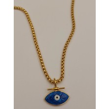 Gold Zincir Iri Mavi Göz Kolye