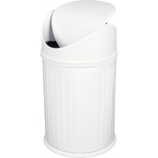 Eforeca Vintage Sallanır Çöp Kovası Çizgili Beyaz 12 Lt