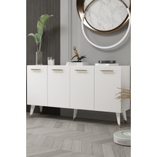 Demonte Decor 8224-128DD KB150 Konsol,tv Ünitesi Beyaz-Altın