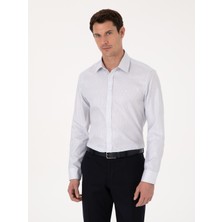 Cacharel Erkek Beyaz Slim Fit %100 Pamuk Kareli Gömlek 50310470-VR013
