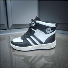 Çocuk Unisex Yüksek Bilekli Spor Ayakkabı Cırt Cırtlı Bağcıklı Günlük Sneaker