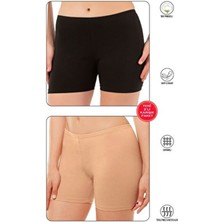 Lirona Çoklu Paket Premium Kumaş Pamuk Diz Üstü Mini Pantolon Vv Etek Içi Astar Şort Tayt