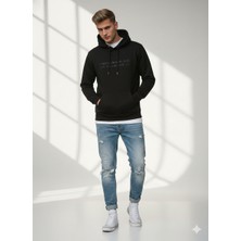 Ribana Classic Unısex Regular Fit Kapüşonlu Baskılı Cepli Uzun Kollu Pamuklu Yumuşak Dokulu Sweatshirt