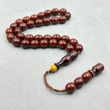 Vişne Rengi Beyzi Model Çubuk Sıkma Kehribar Tespih