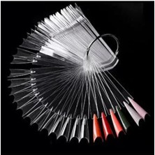 Qnail Professional 50'li Kartela Tips Ters Uç Şefaf Renk