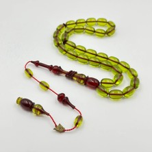 Emine Reşvani Usta Işçilikli Yeşil Hamur Halkalı Imame Ateş Kehribar Tespih