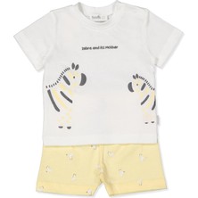 Bebetto Süprem Şort 2li Takım Baskılı (Walking Zebras) Sarı Erkek Çocuk İçin Modern Tasarım