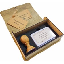 Heptex Öğretmenler Günü Hediyesi Kişiye Özel Ahşap Kutulu Mühür