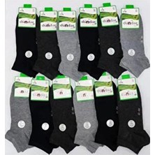 Dündar Plus 4605 Erkek Patik Çorap Termal Düz Çok Renkli Bambu Malzemeden 6'lı Paket