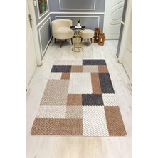 Dolce Mariee Parlak Kadife Kumaş Dijital Baskı Modern Desenli Dot Kaymaz Tabanlı Halı H1072