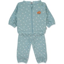 Bebetto Kapitone Kapşonlu Hırka 2li Takım (Teddy) Petrol Yeşil