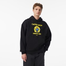 Market Smiley Call My Lawyer Bear Erkek Siyah Hoodie.jbl