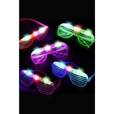 ReilaParty Eğlenceli LED Işıklı Panjur Şekilli Gözlük 1 Adet Karışık Renk Hafif Plastik Malzeme