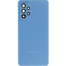 Yedcom Samsung A33 Kamera Camlı Mavi Uyumlu Arka Kapak Batarya Kapağı Pil Kapağı