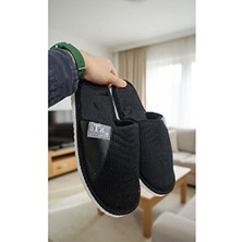 Slipcat Unisex Ev Terliği Kaymaz Tabanlı Ribana Kumaş Konforlu Model Şık ve Konforlu Ev Içi Terlik Yarı Der