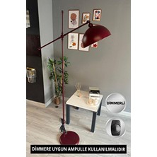 Bamyum Dimmerli Işığı Ayarlanabilen Işığı Artırılıp Azaltılabilen Vişne Çürüğü Metal Lambader