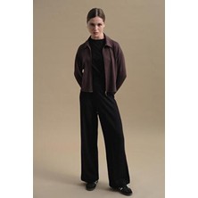 C&city Pure Touch Nervür Dikişli Pantolon Siyah