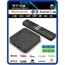 EverBox Rt-X3 4K Android 14.0 Tv Box 4+64GB Realtek RTD1325 Yapay Zeka Işlemci Chip Dual Hızlı Wifi6