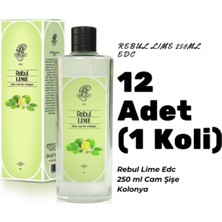 Rebul Lime Edc 250ML Cam Şişeli Misket Limonu Kokulu Kolonya 12 Adet (1 Koli)