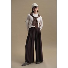 C&city Pure Touch Pileli Bol Pantolon Kahve