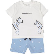 Bebetto Süprem Şort 2li Takım Baskılı (Walkıng Zebras) Mavi