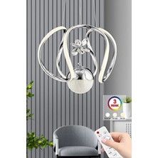 İstanbul Avize Kumandalı Bigiee Gümüş Üç Renk Lüx Ledli Modern LED Avize
