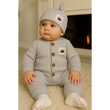 Mai Perla Güneş Armalı Bereli Düz Renk Tulum Bebek Takımı