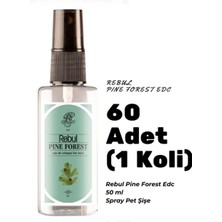 Rebul Pine Forest Edc 50ML Sprey Pet Şişe 60 Adet (1 Koli) Pine Forest Kokulu Kolonya