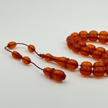 Usta Işçilikli Açık Turuncu Renk Sıkma Kehribar Tespih