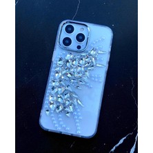 Kılıf House Iphone Uyumlu Metal Çerçeveli Kristal Taşlı Şık Kılıf