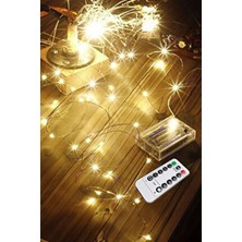 Alshop Kumandalı Animasyonlu 10 Metre Pilli Peri LED Günışığı Fonksiyonlu Dekoratif LED