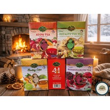 Bahrel 4 In 1 Karışık Atom Çayı Seti - Okaliptüs, Zencefil, Nar ve Kış Çayı (Pratik Küp Çay)Çantalı