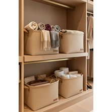 PH Prendi Home 4`lü Büyük Boy Dolap Içi Çamaşır Çocuk Odası Oyuncak Düzenleyici Katlanır Saklama Sepeti