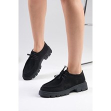 Mio Gusto Hope Siyah Renk Kalın Tabanlı Kadın Loafer Ayakkabı