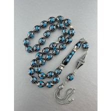 Erzurum Has Oltu Taşı Firuze Işlemeli Tesbih